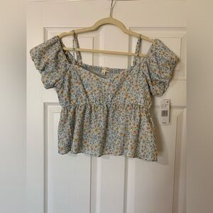NWT Moa Moa Floral Peasant Babydoll Blouse Sz L & XL 90’s Y2K Romantic‎ Coquette